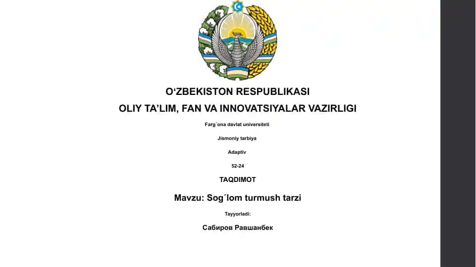 Sog'lom turmush tarzi
