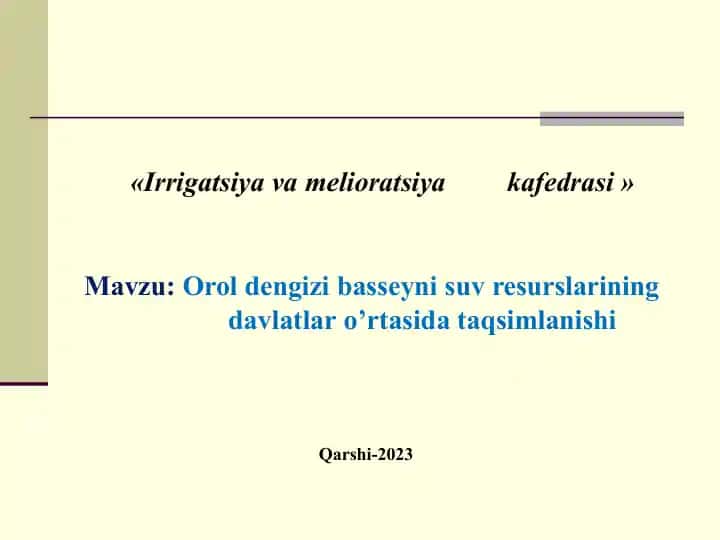 Irrigatsiyavamelioratsiya kafedrasi