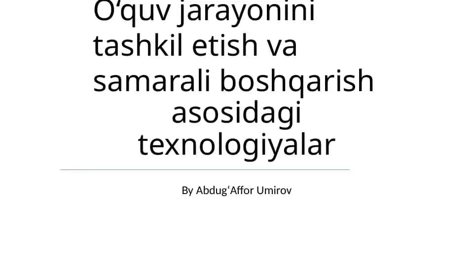 O'quv boshqaruv tizimlari (OBT)