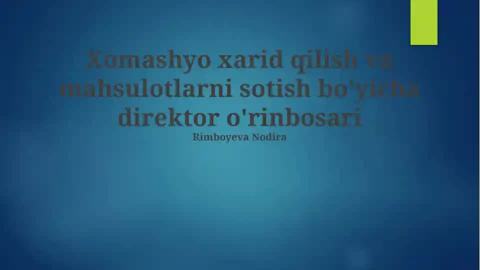 Xarid va Sotuv samaradorligini oshirish bo'yicha boshqaruv qo'llanmasi