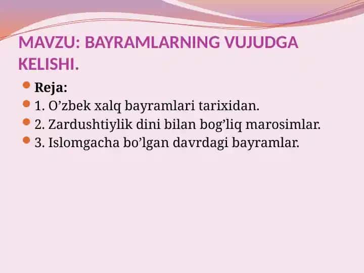 Bayramlarning vujudga kelishi
