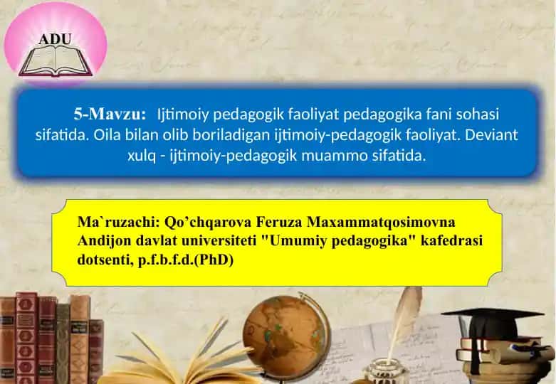 Ijtimoiy pedagogika ma'ruzasi