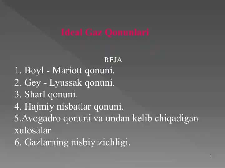 IdealGazQonunlari