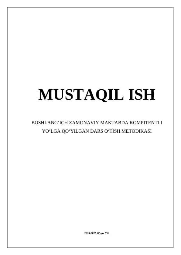 Zamonaviy Maktabda Dars Oʻtish Metodikasi