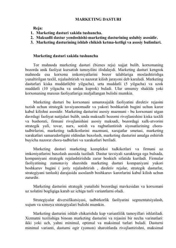 Marketing dasturi