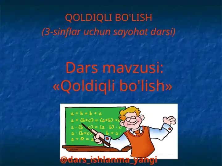 Qoldiqlibo'lish va natijasini tekshirish