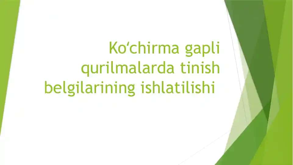 Koʻchirmagapli qurilmalarda tinish belgilarining ishlatilishi