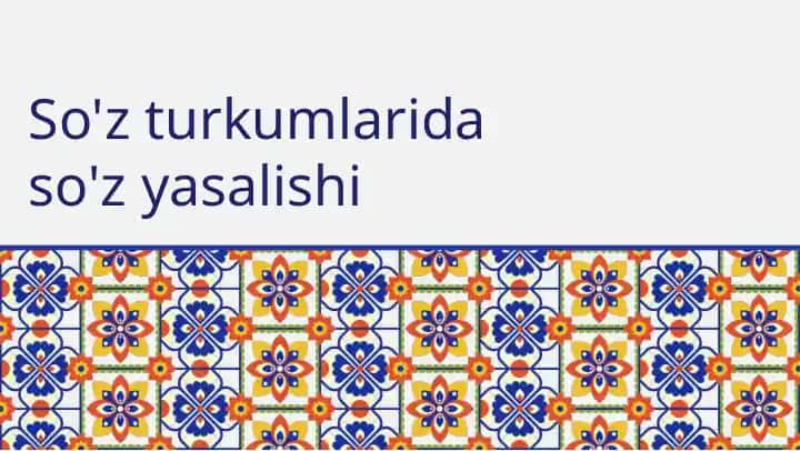 So'z turkumlari