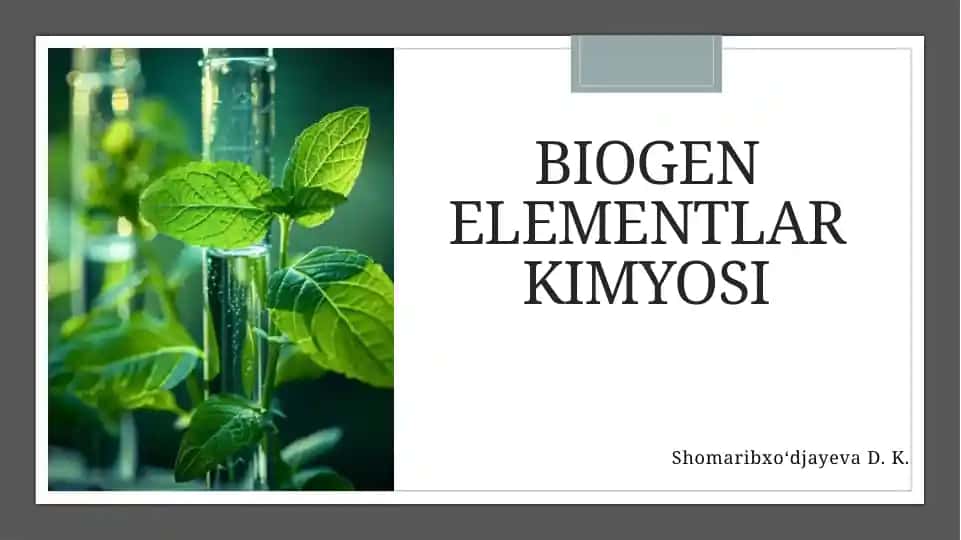 Biogenelementlar kimyosi