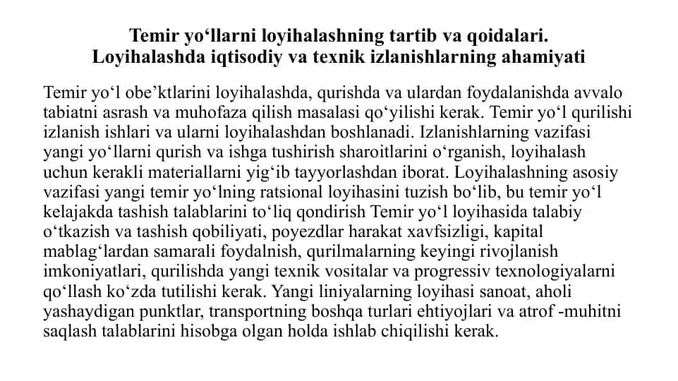 Temiryo‘l loyihasi