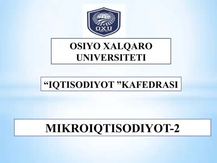 Mikro iqtisodiyot - Monopolsharoitdanarxbеlgilashvamonopolhokimiyatko`rsatkichi