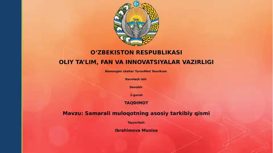 Samarali muloqotning asosiy tarkibiy qismi