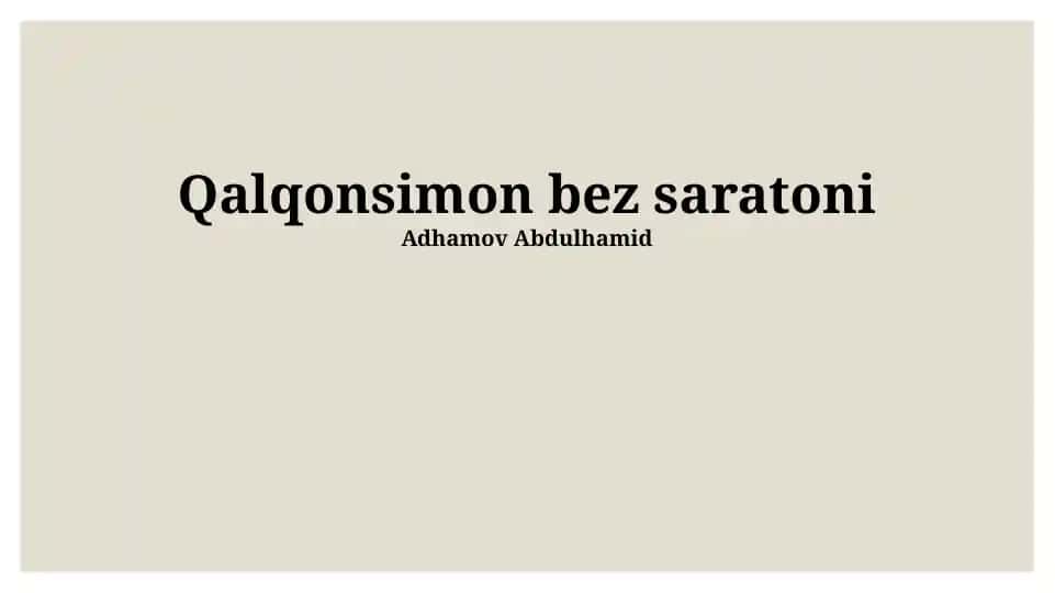 Qalqonsimon bez saratoni