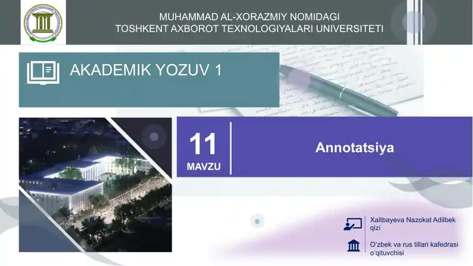 Annotatsiya tuzish