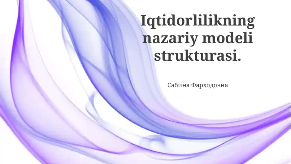 Iqtidorlilikning nazariy modeli strukturasi