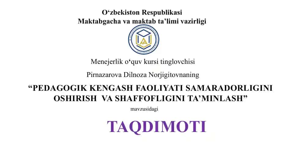 "Menejerlik o‘quv kursi"