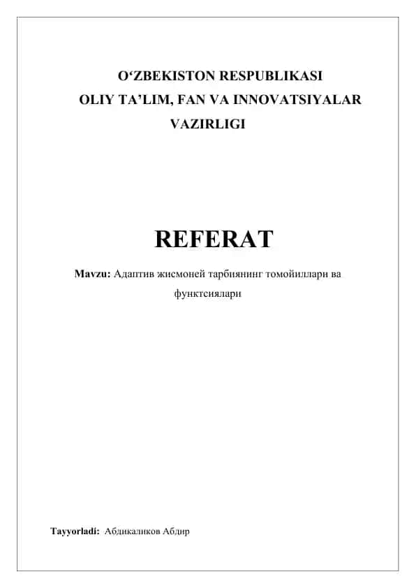 Adaptiv jismoniy tarbiya