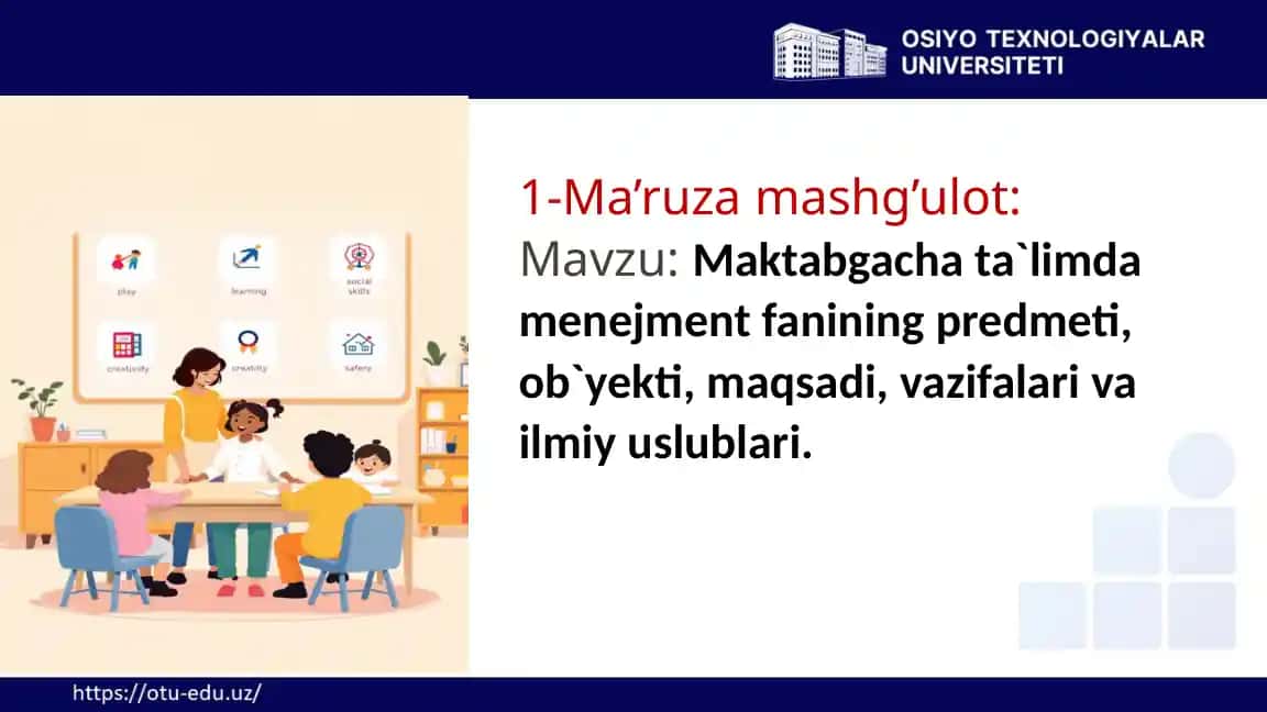 Maktabgacha ta'limda Menejment