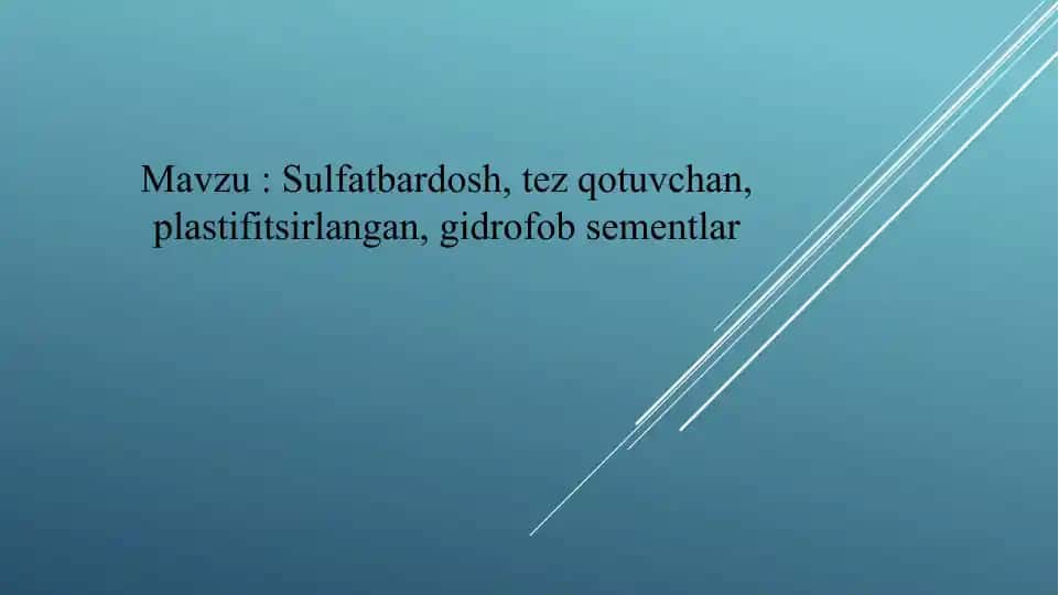 Sulfatbardosh sementlar