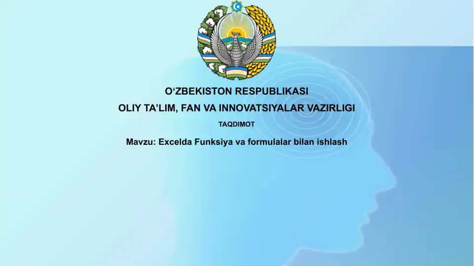 Excelda Funksiyalar va formulalar bilan ishlash