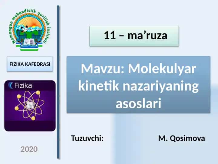 Molekulyar kinetik nazariyaning asoslari