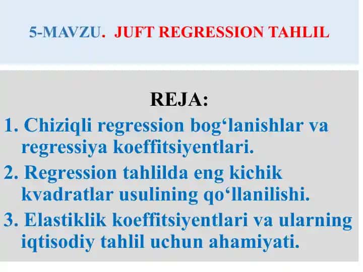 Juft regression tahlili