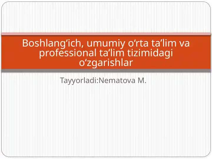 Yangi Ta'lim Standartlari va O'quv Dasturlari