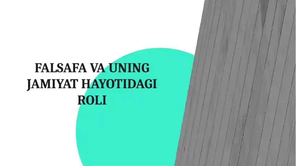 Falsafa va uning jamiyat hayotidagi roli