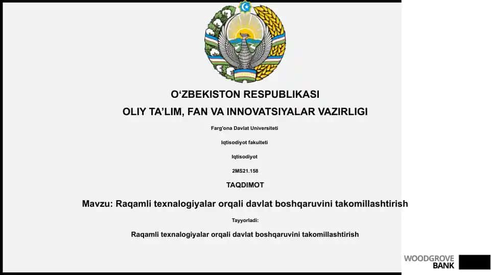 Raqamli texnalogiyalar orqali davlat boshqaruvini takomillashtirish