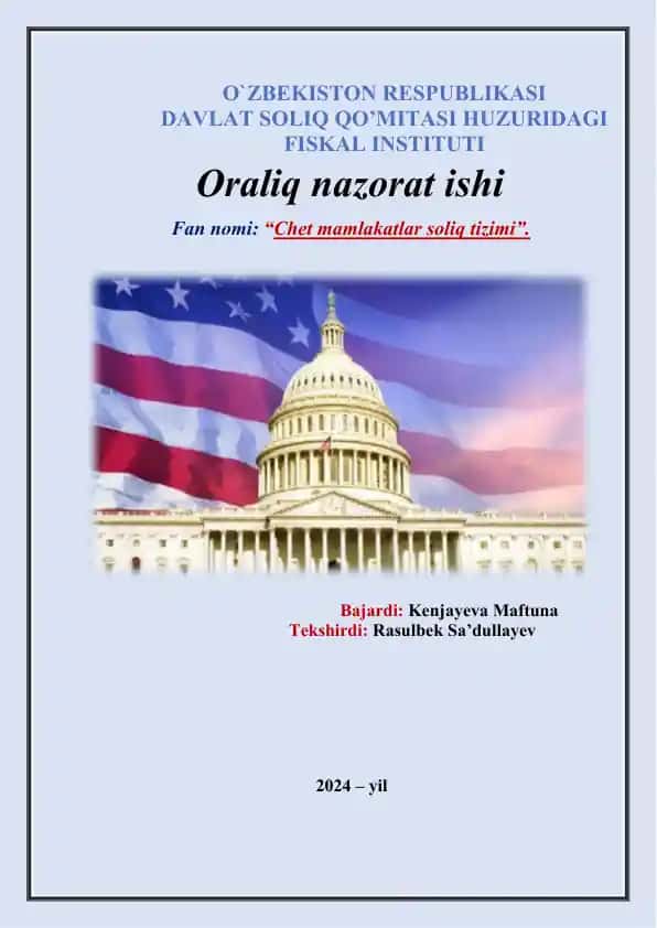 Chet mamlakatlar soliq tizimi