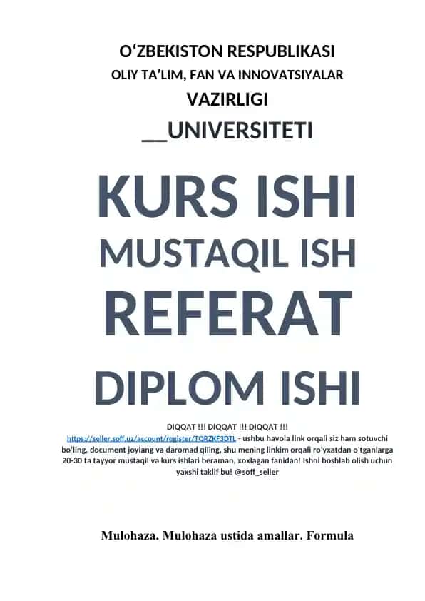 Matematik mantiq va mulohazalar kurs ishi