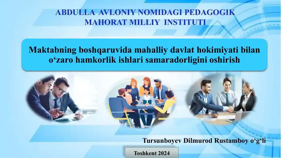 ABDULLA AVLONIY NOMIDAGI PEDAGOGIK MAHORAT MILLIY INSTITUTI