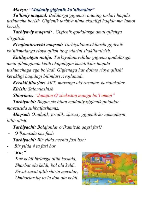 Gigienik ko’nikmalar