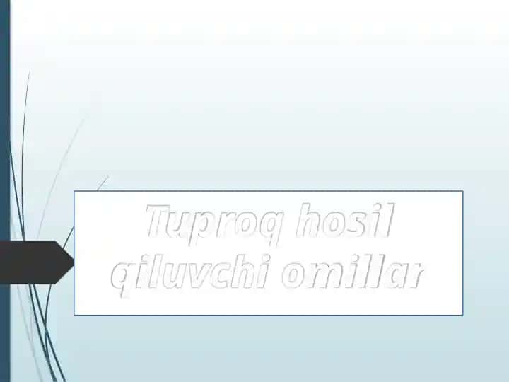 Tuproqhosilqiluvchi omillar