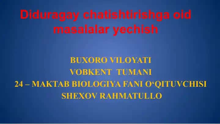 Pomidor va Tarvuz genetikasi masalalari
