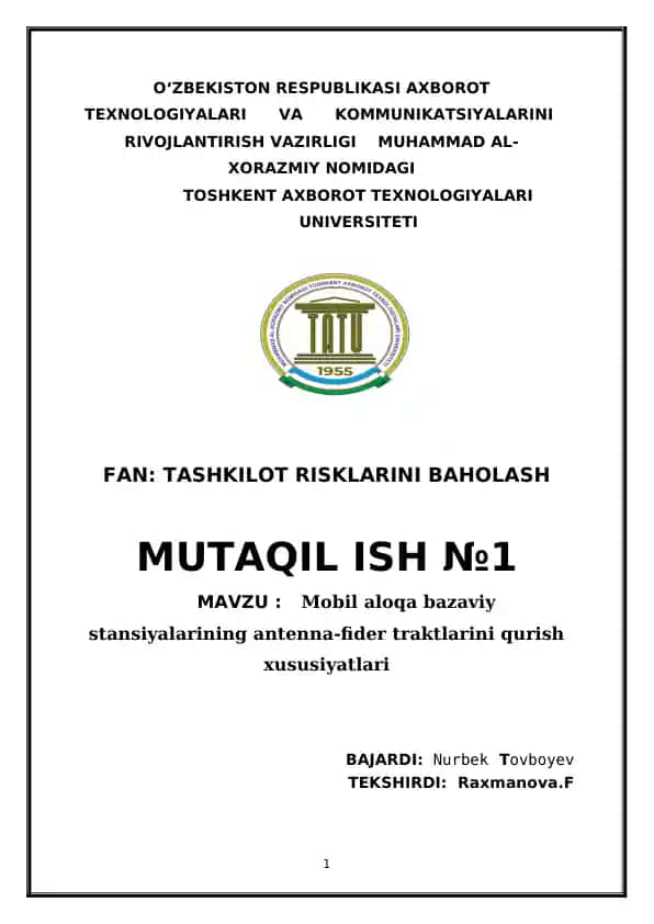 Mobil aloqa bazaviy stansiyalarining antenna-fider traktlarini qurish xususiyatlari