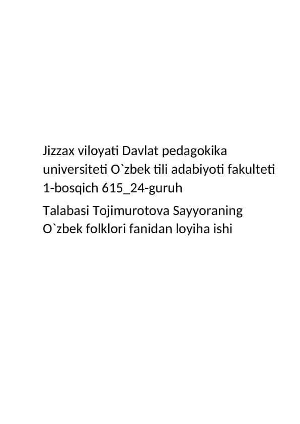 Topishmoqlar: O'rganish va Ilmiy Loyiha