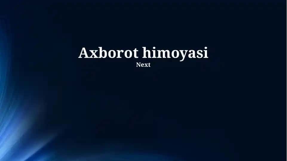 Axborot Xavfsizligi Tahdidi