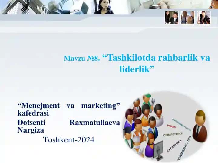 Tashkilotda rahbarlik va liderlik