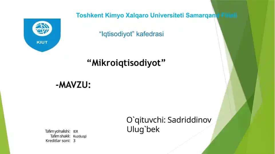Mikroiqtisodiyot