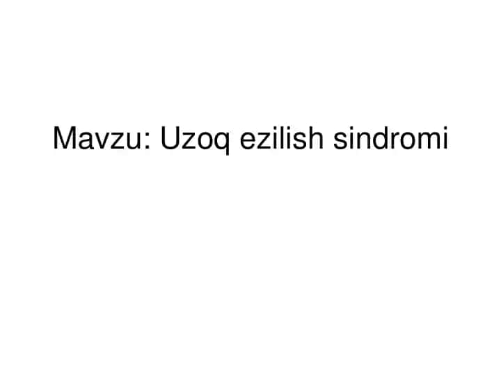Uzoq ezilish sindromi