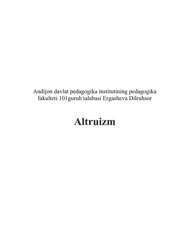 Altruizm
