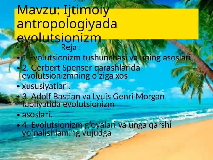 Ijtimoiy antropologiyada evolutsionizm