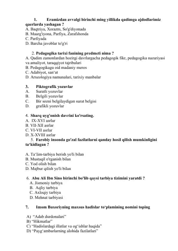 Pedagogika tarixi fanining predmeti