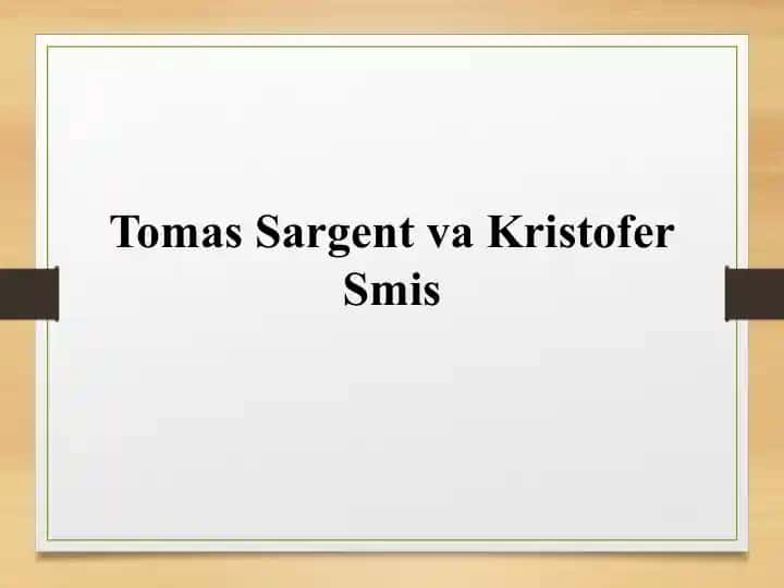 Tomas Jon Sargent va Kristofer Smis