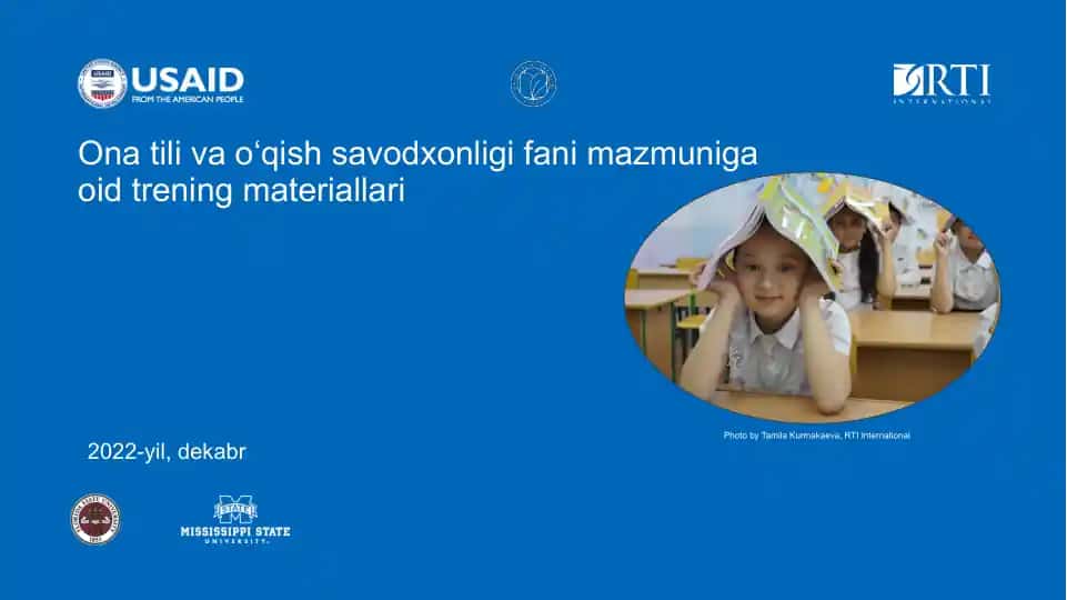 Ona tili va o‘qish savodxonligi fani mazmunigaoid trening materiallari