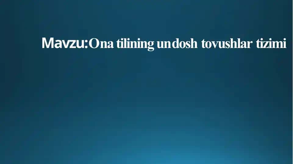 Undosh tovushlar tizimi