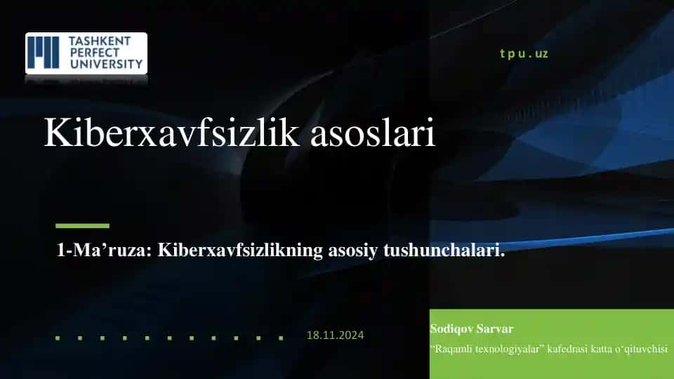 Kiberxavfsizlik asoslari