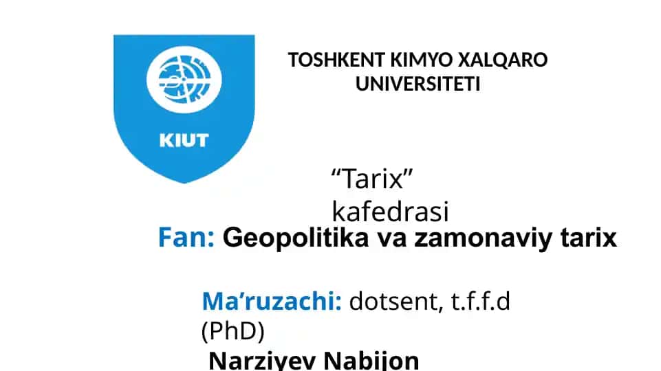 Geopolitika va zamonaviy tarix