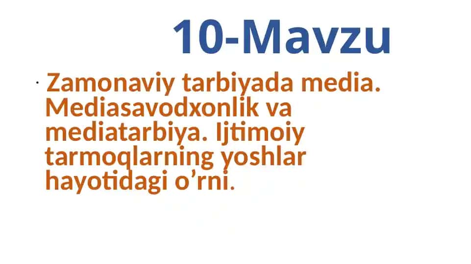 Zamonaviy tarbiyada media